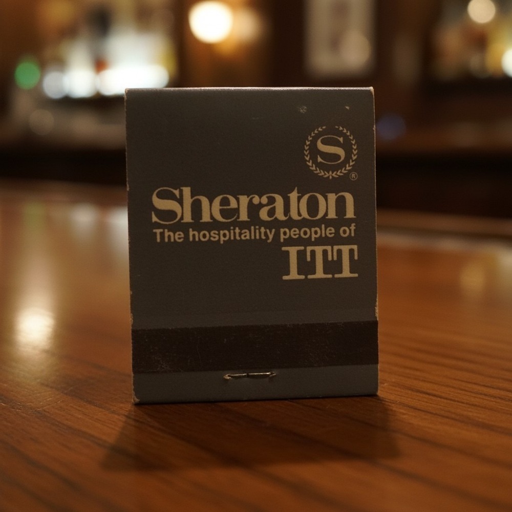 Sheraton Hotel ITT Matchbook, Vintage Gray Silver Logo Unused Collectible